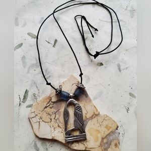 Vintage Egyptian Revival (?) Bird Pendant Necklace